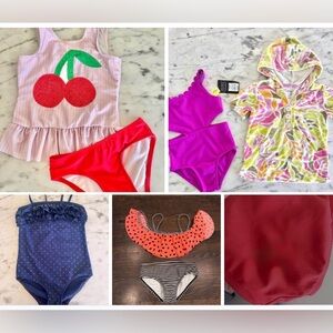 4 Swimsuits Size 4/5T + 1 Coverup